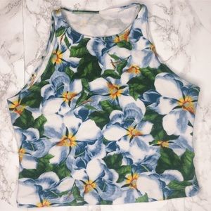 American Apparel Hawaiian floral crop top